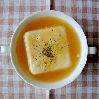 レンジで 豆腐グラタンスープ